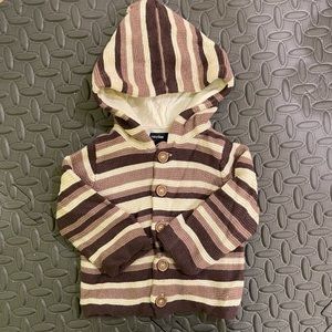 Baby Gap striped knitted, lined hoodie, 3-6 months